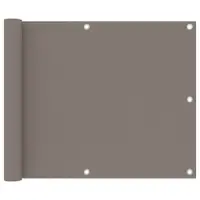 vidaXL Paravan de balcon, gri taupe, 75x600 cm, țesătură oxford