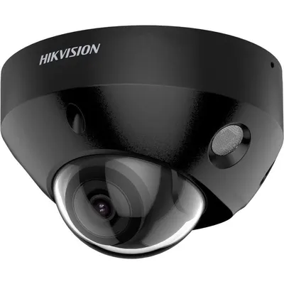Camera mini dome IP ColorVu Hikvision DS-2CD2547G2-LS2CB, 4MP, lentila 2.8mm, lumina alba 30m, microfon, PoE, IP67, black