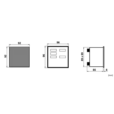 Multimetru digital trifazat, 96*96, cu 5 display-uri