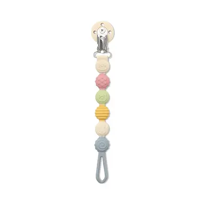 Lant pentru suzeta din silicon, clips de prindere, BPA free, Blue Mix