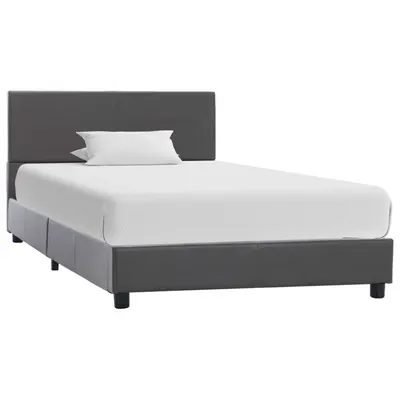 Gossi cadru de pat, gri, 90x200 cm, piele ecologica