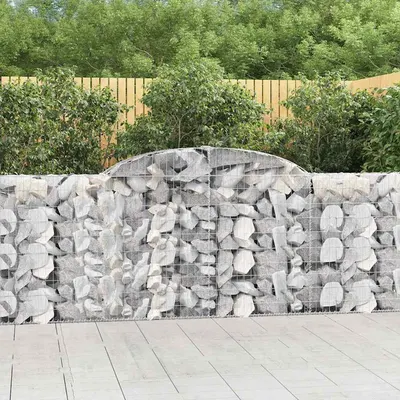 vidaXL Coșuri gabion arcuite 5 buc, 300x30x100/120 cm fier galvanizat