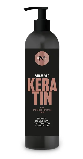 Sampon cu keratina pentru par deteriorat si fragil, 500ml, Natigo