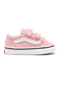 Tenisi cu inchidere velcro Old Skool - Alb/Roz pastel