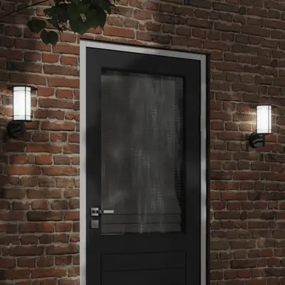 Gossi lampa exterioara de perete, negru, otel inoxidabil