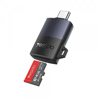 Cititor Card USB-C Yesido GS37, microSD, Negru