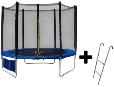 Trambulină pentru copii cu plasă și scară Buba - 6FT, 183 cm