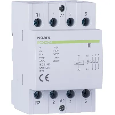 Contactor modular 230VAC, 4P, 63A, 4ND Noark 102427
