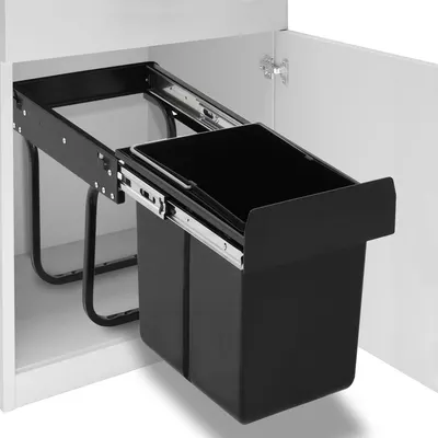 vidaXL Coș gunoi retractabil pentru dulap bucătărie, silențios, 20 L