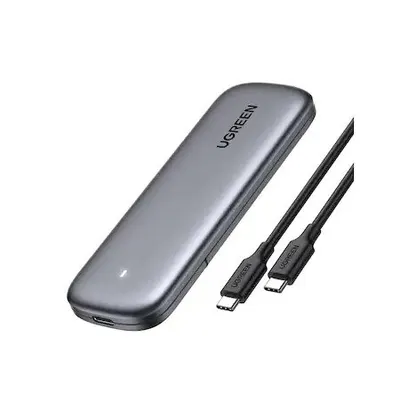 RACK extern Ugreen, #CM400" pt SSD M.2 NGFF SATA compatibile cu form factor 2280, 2260, 2242 si 2230, cablu inclus de 50 cm USB Type-C la USB Type-C, 5Gbps, aluminiu, gri 10903