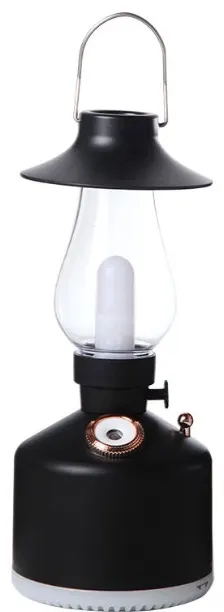 Mini umidificator NEGRU cu lampa vintage si schimbare de culoare