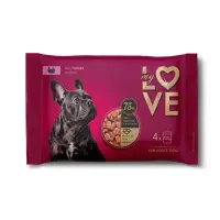 MY LOVE, XS-XL, Curcan, plic hrană umedă câini, (în sos), multipack, 100g x 4buc