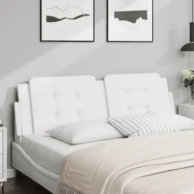 vidaXL Pernă pentru tăblie pat, Zadar, alb, 160 cm, piele artificială