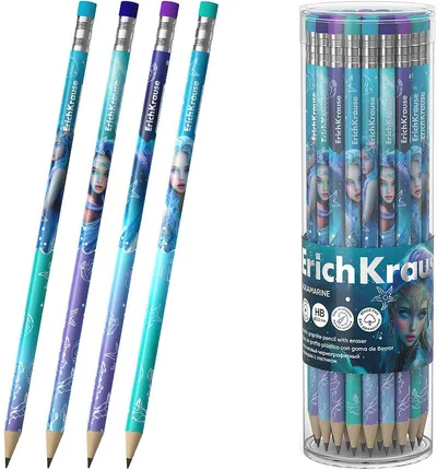 Creion de grafit negru Erich Krause Aquamarine - HB, sortiment