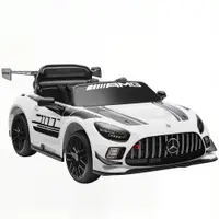 AIYAPLAY Mașinuță Electrică pentru Copii 3-8 Ani Mercedes-AMG 12V cu Telecomandă, Lumini LED, Roți de Transport, Alb | Aosom Romania