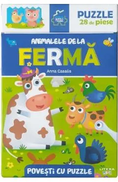 Animalele de la ferma. Povesti cu puzzle