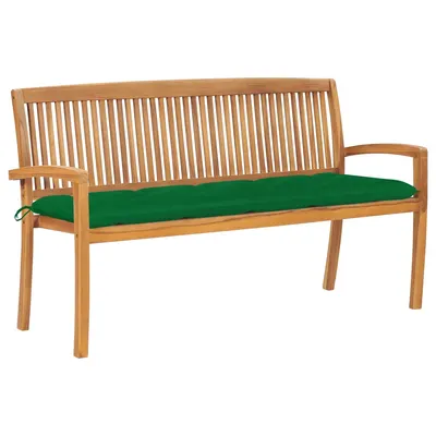 Gossi banca de gradina stivuibila cu perna, 159 cm, lemn masiv tec