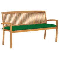 Gossi banca de gradina stivuibila cu perna, 159 cm, lemn masiv tec