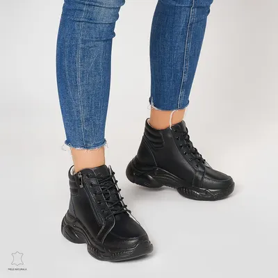 Ghete dama din Piele Naturala CRL0605 Negru
