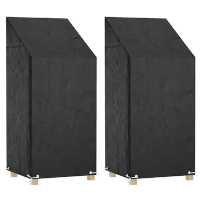 vidaXL Huse scaun grădină 2 buc, 8 ocheți 65x65x110/150 cm polietilenă