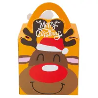 Cutie Crăciun Ren fericit - Maro (set 50 buc)