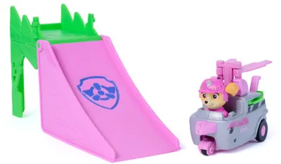 Set de joacă Spin Master Paw Patrol - The Dino Movie, rampă și Skye cu vehicul