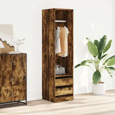 vidaXL Șifonier cu sertare stejar fumuriu 50x50x200 cm lemn prelucrat
