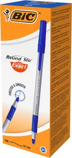 Set de pixuri BIC Round Stic - Exact, albastru, 20 buc