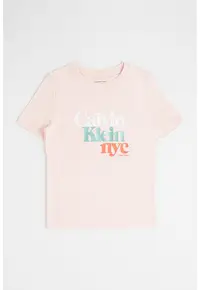 Tricou regular fit cu imprimeu logo - Alb/Verde/Roz prafuit