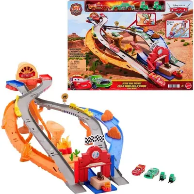 Pistă Disney Pixar Cars - Rescue Road, cu 4 masinute