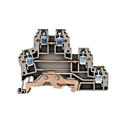 Clemă etajată pt. instalaţii, gri, PUK 2T, L/N/PE, 2,5mm²