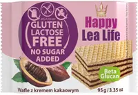 Napolitane fără gluten, lactoză și zahăr, cu cacao, 95 g, Happy Lea Life