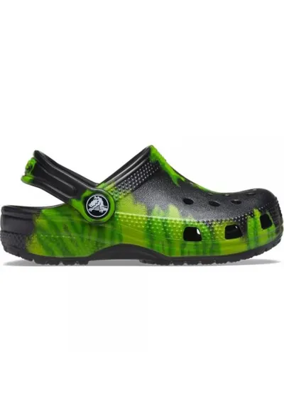 Saboti Kids' Classic Tie-Dye Graphic Clog - US Negru - Black/Lime Punch - Negru