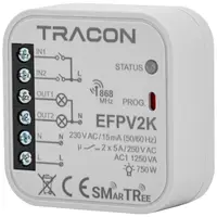 Unitate receptie radio, in doza de aparat,2 canale, pt.intr. 230 V, 50 Hz, 2x5 A, 2 NO, 868.32 MHz