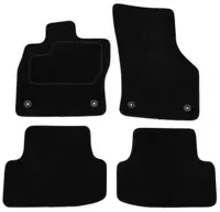 Covor podea MAMMOOTH Velours, 4 buc., fata spate, set, culoare neagra, potrivit AUDI A3 04.12-, Hatchback