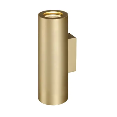 Corp iluminat de perete, aplica, lumini ENOLA B perete GU10, lumina de perete de aur, QPAR51, rotund, sus / jos, alama, max. 50 W, inclusiv. Inel deco din alama