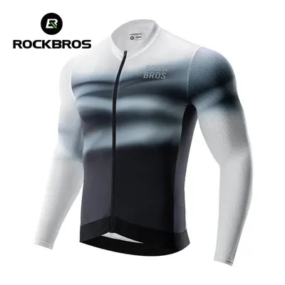 Bluză ciclism bărbați Rockbros, alb-negru, M INTL.