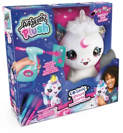 Set creativ Canal Toys Airbrush plush - Jucărie de plus pentru colorat, Unicorn