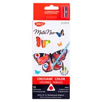 Creioane color, 12culori/set, cu ascutitoare, Meta Neo, Daco