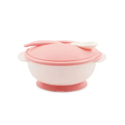 Set castronel cu lingura Lorelli Baby Blush Pink