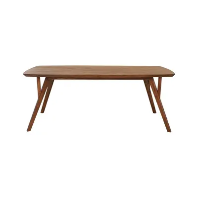 Masă de dining maro cu blat din lemn de acacia 100x200 cm Quenza – Light & Living