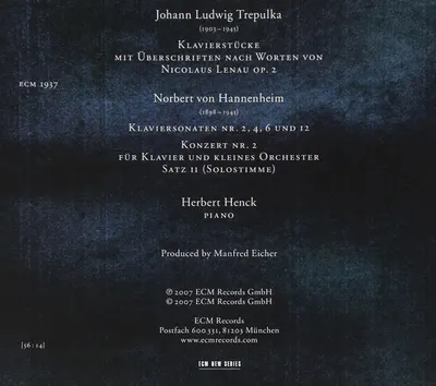 Johann Ludwig Trepulka / Norbert von Hannenheim: Klavierstucke Und Sonaten