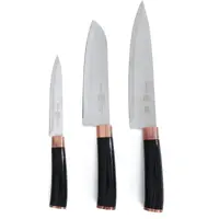 Cutite Bucatarie, Otel Inoxidabil, Maner Plastic, 3 Bucati, Grunberg