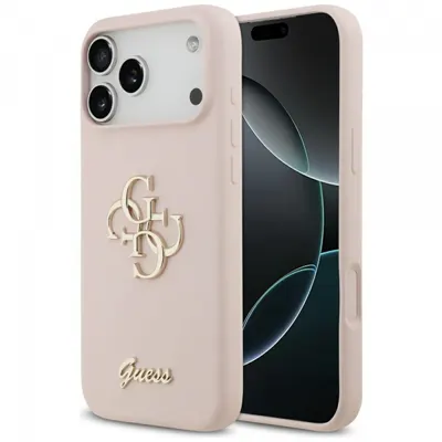 Husa pentru Apple iPhone 17 Pro Max, Guess, Big 4G Script, Roz Deschis