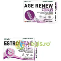 Pachet Estrovital Meno 30cps vegetale + Age Renew 30cps