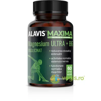 Magnesium Bisglicinat (Magneziu Bisglicinat) Ultra + B6 60cps vegetale