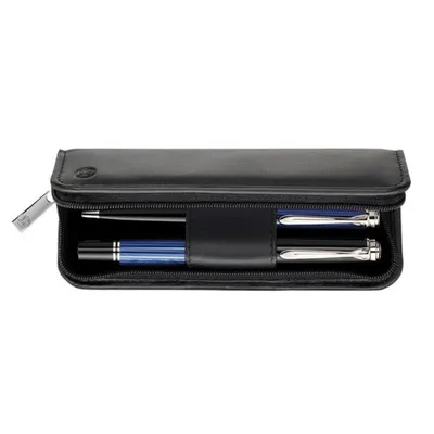 Etui din piele, pentru 2 instrumente de scris, negru, TG21 Z Pelikan