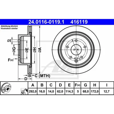 Disc frana ATE 24.0116-0119.1