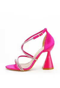 Sandale fucsia elegante cu toc conic BD116 130 15017 - Fucsia