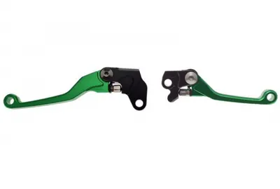 Set 2 manete frana si ambreiaj reglabile Kawasaki KLX 125 250 300 400, Yamaha TTR 230 03-17, Suzuki RM 85 05-17 RM125,250 04-08, culoare verde